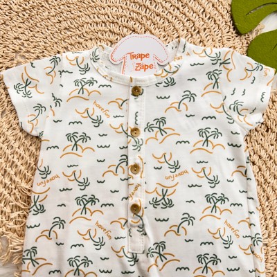 Banho de Sol Ilha - Verde e Off White